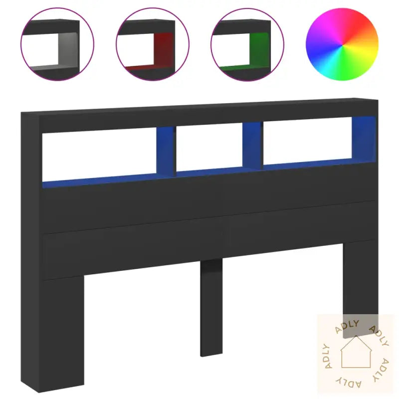 Hodegavl Skap Med Led Svart 160X17X102 Cm