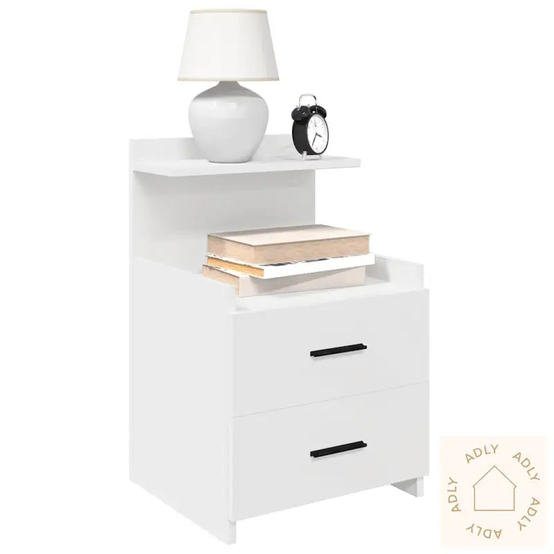 Nattbord 2 Stk Med 2 Skuffer Hvit 40X36,5X62 Cm