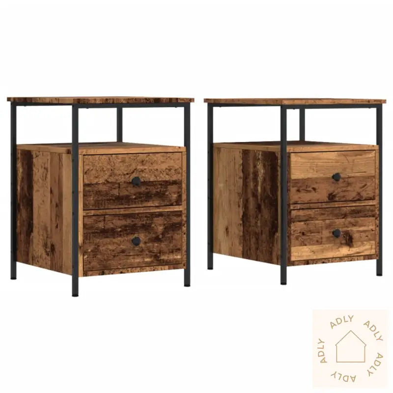 Nattbord 2 Stk Gammelt Tre 44X45X60 Cm Konstruert Tre