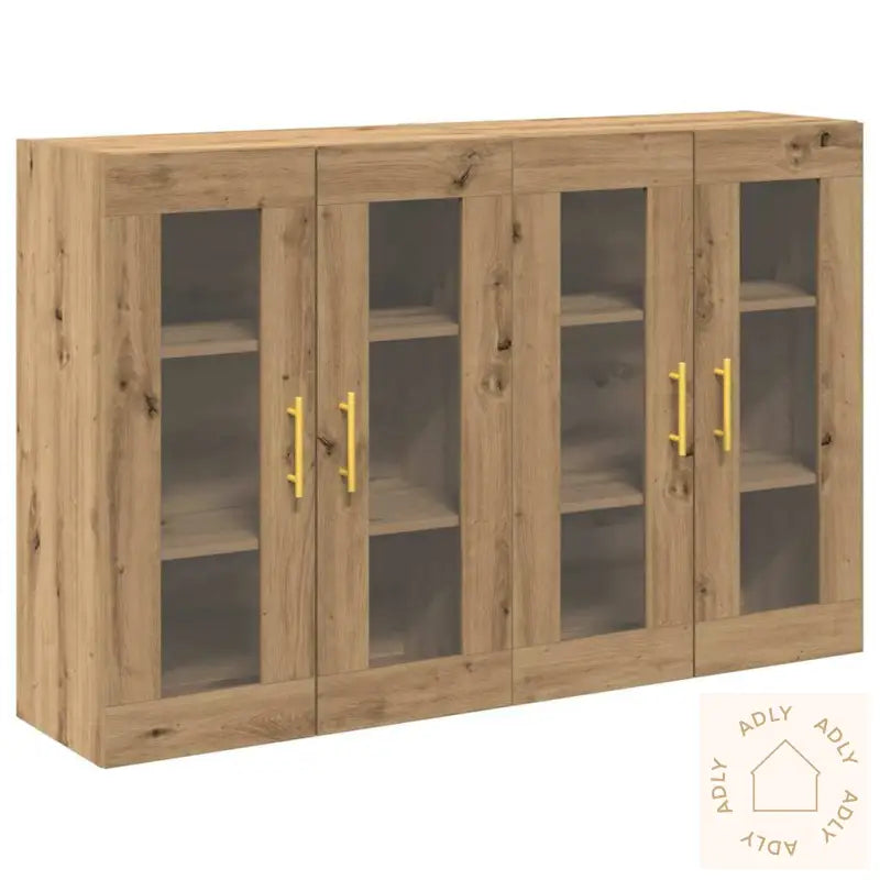 Vegghengte Skap - 2 Stk I Artisan Eik, 69,5 X 34 X 90 Cm. Laget Av Konstruert Tre.