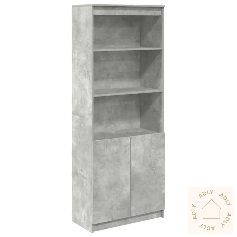 Highboard Betonggrå 70X35X180 Cm Konstruert Tre