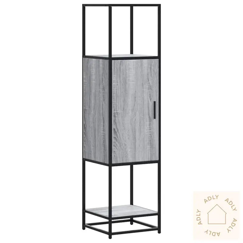 Highboard Grå Sonoma 35,5X35X139 Cm Konstruert Tre Og Metall