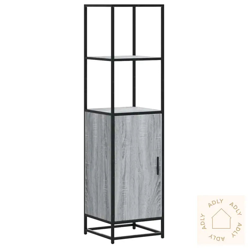 Highboard Grå Sonoma 35,5X35X139 Cm Konstruert Tre Og Metall