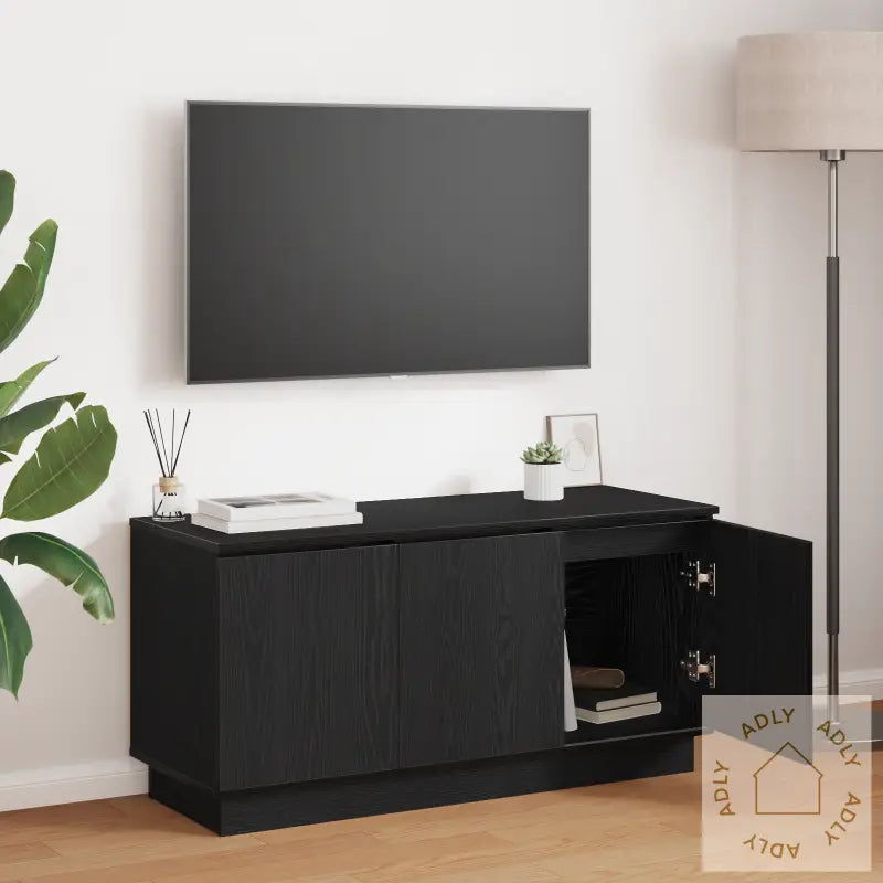 Tv-Skap Svart 100X38X49 Cm Konstruert Tre