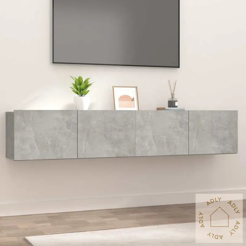 Tv-Benker 2 Stk Betonggrå 80X30X30 Konstruert Tre