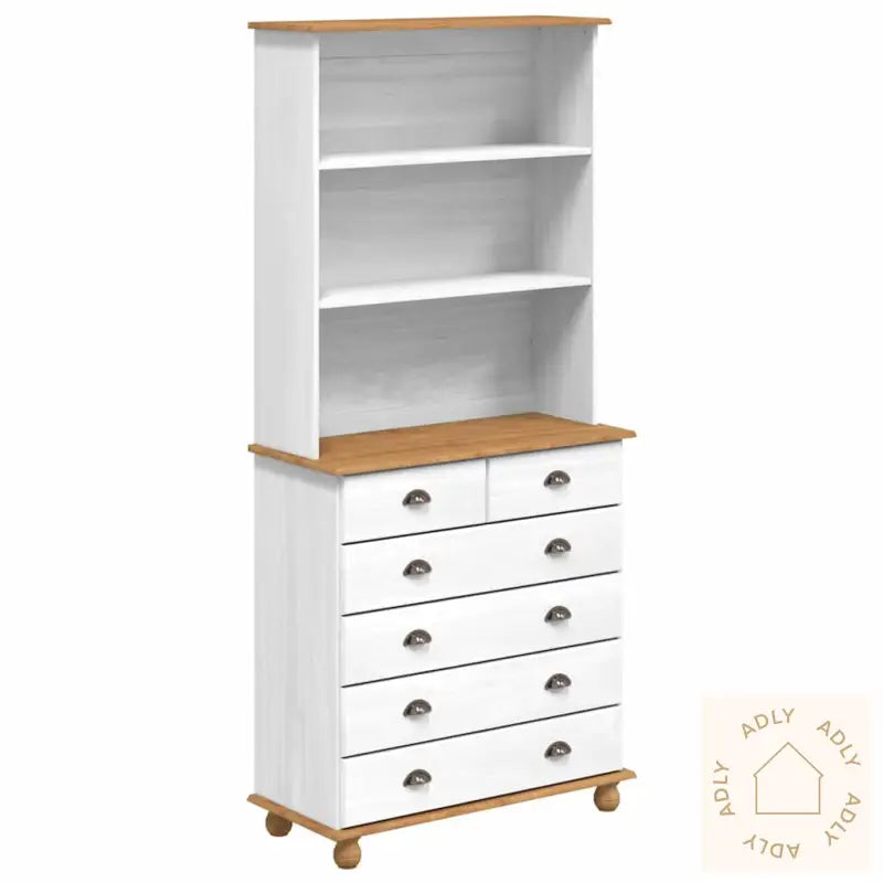 Hutch “Askim” Hvit 91X40X199.5 Cm Massivt Tre Furu