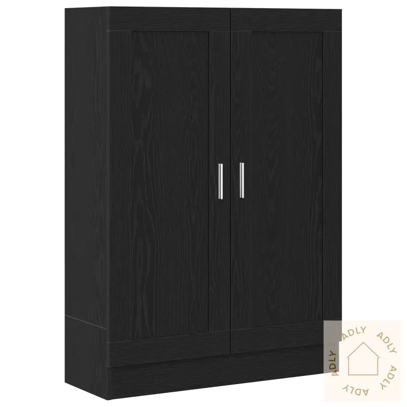 Bokhylle I Svart Eik 82,5X30,5X115 Cm I Konstruert Tre