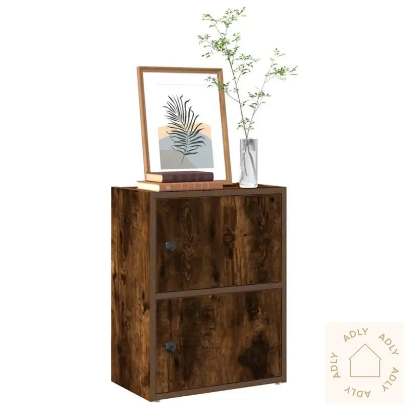 Bokhylle Røkt Eik 40X24X52 Cm Konstruert Tre