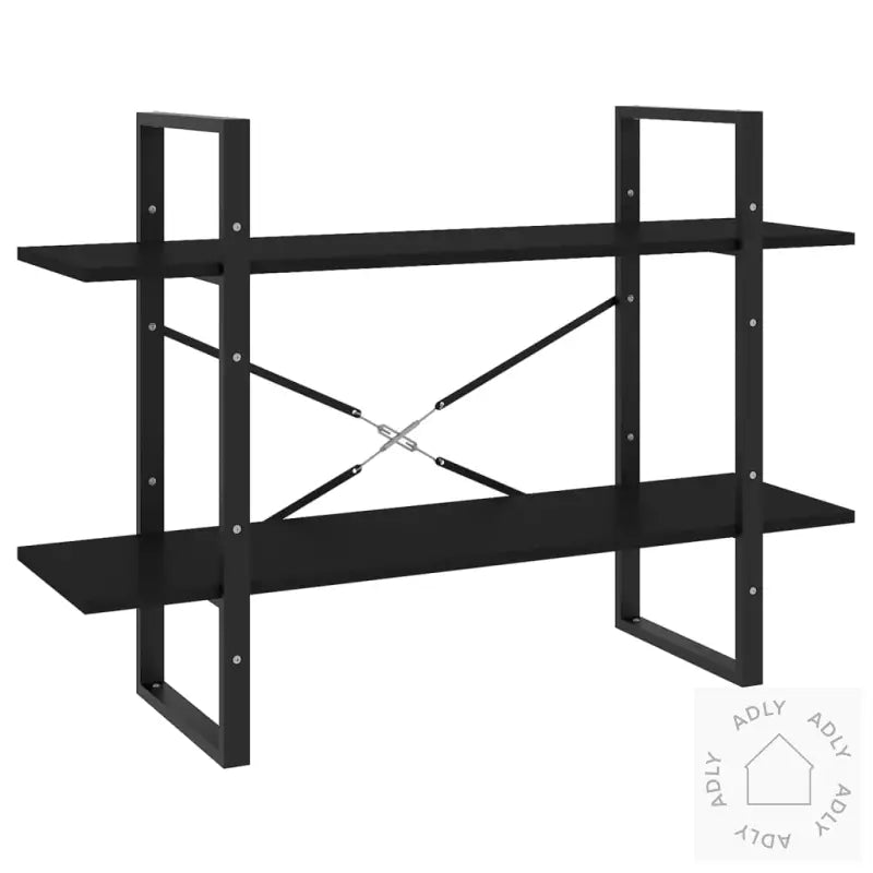 Bokhylle 2 Nivåer Svart 100X30X70 Cm Konstruert Tre