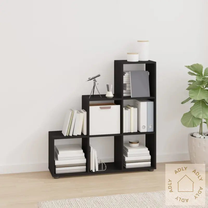 Bokhylle Svart 107 Cm Konstruert Tre