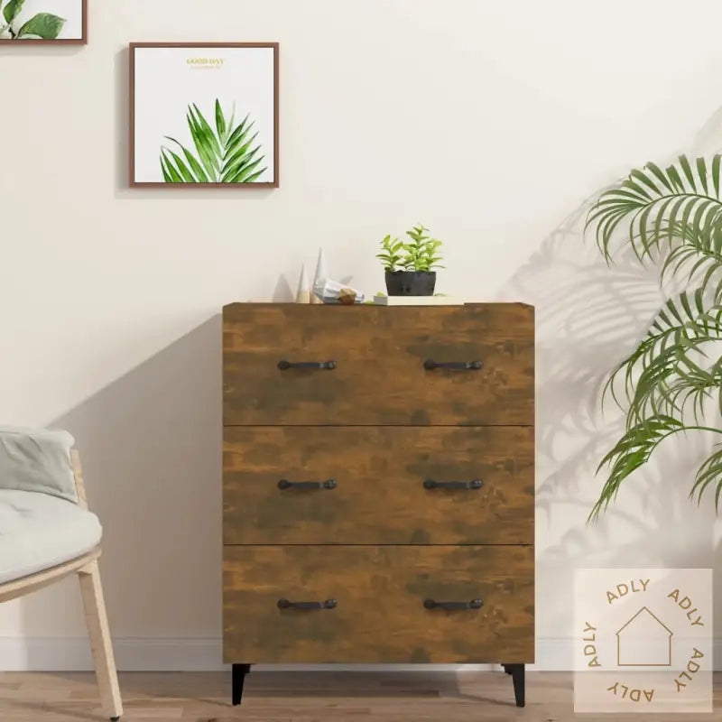 Skjenk Røkt Eik 69,5X34X90 Cm Konstruert Tre