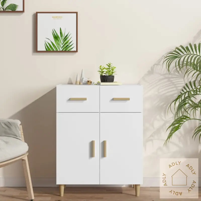 Skjenk Hvit 69,5X34X89 Cm Konstruert Tre