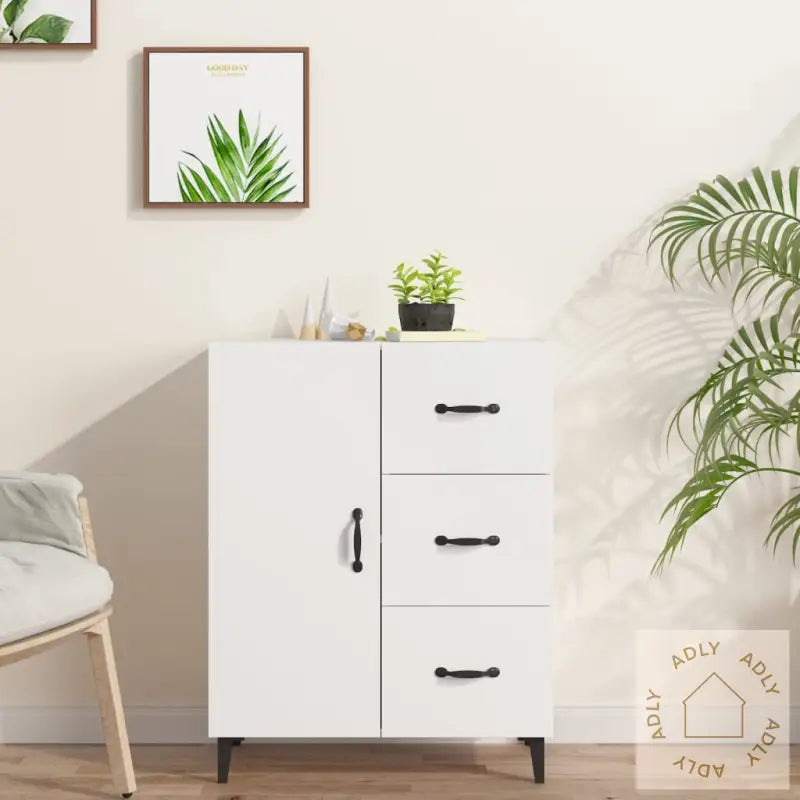 Skjenk Hvit 69,5X34X90 Cm Konstruert Tre