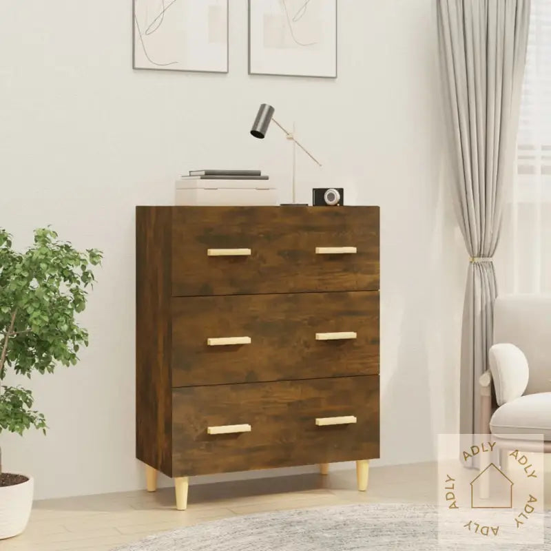 Skjenk Røkt Eik 70X34X90 Cm Konstruert Tre