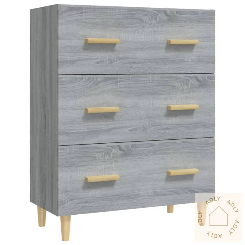 Skjenk Grå Sonoma 70X34X90 Cm Konstruert Tre
