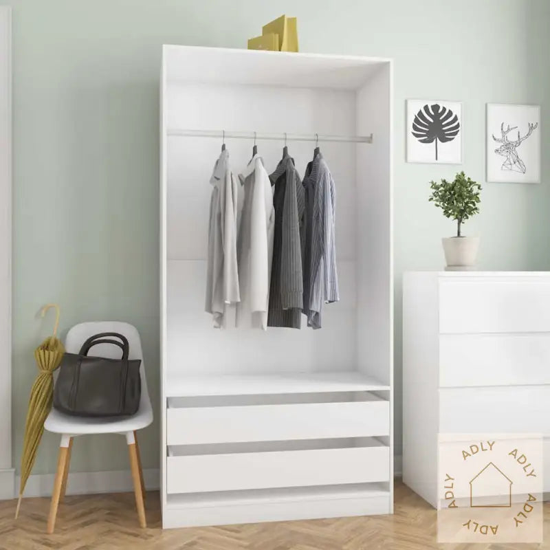 Garderobe Hvit 100X50X200 Cm Konstruert Tre