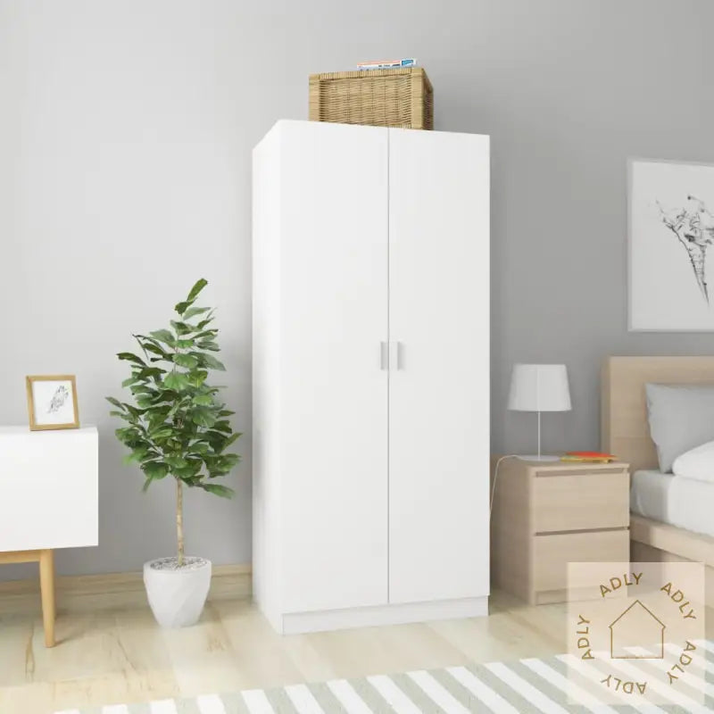 Garderobe Hvit 80X52X180 Cm Konstruert Tre