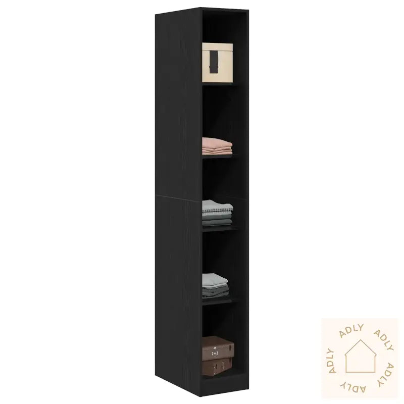 Svart Eik Garderobe - 30X50X200 Cm, Laget Av Konstruert Tre