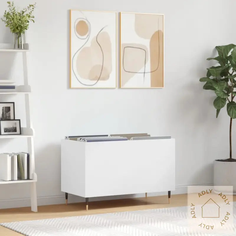 Hifi-Benk Hvit 74,5X38X48 Cm Konstruert Tre
