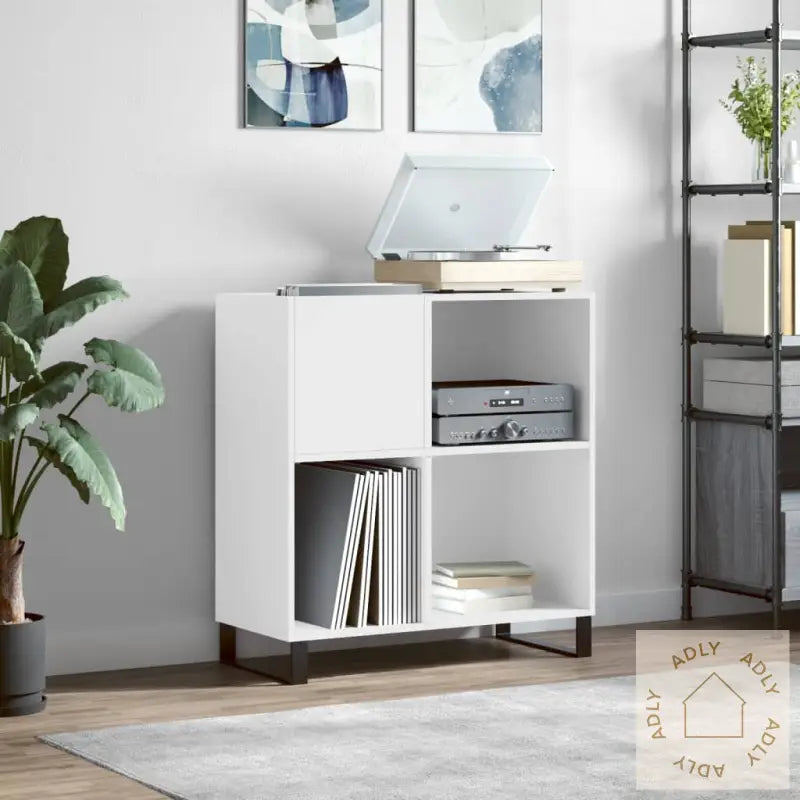 Hifi-Benk Hvit 84,5X38X89 Cm Konstruert Tre