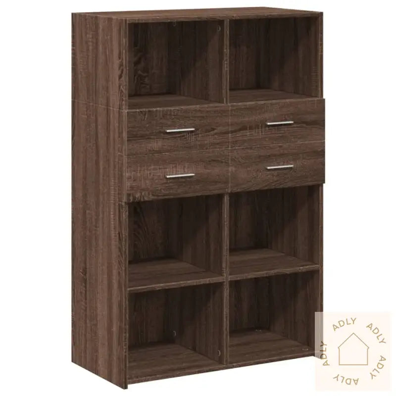 Hylle Brun Eik 80X42,5X124 Cm Konstruert Tre