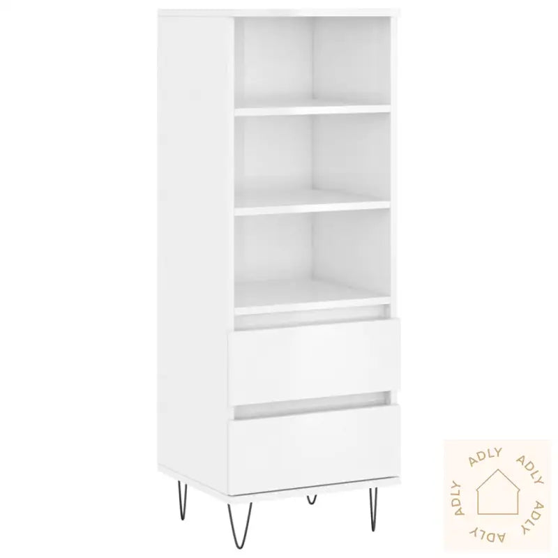 Highboard Høyglans Hvit 40X36X110 Cm Konstruert Tre