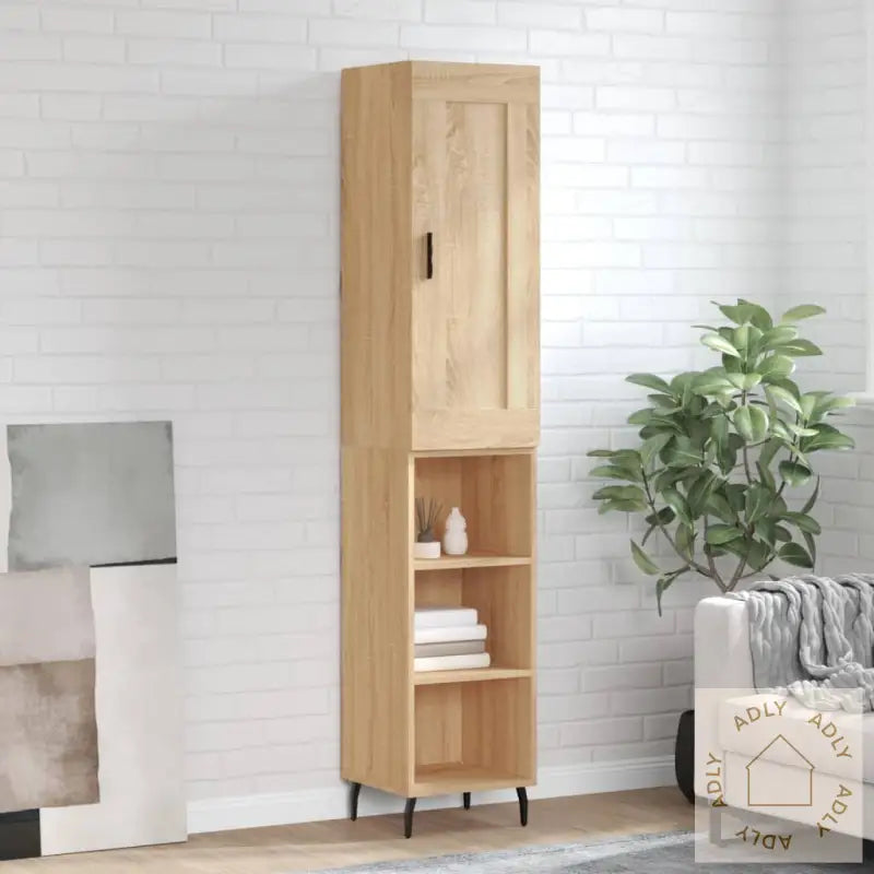 Highboard Sonoma Eik 34,5X34X180 Cm Konstruert Tre