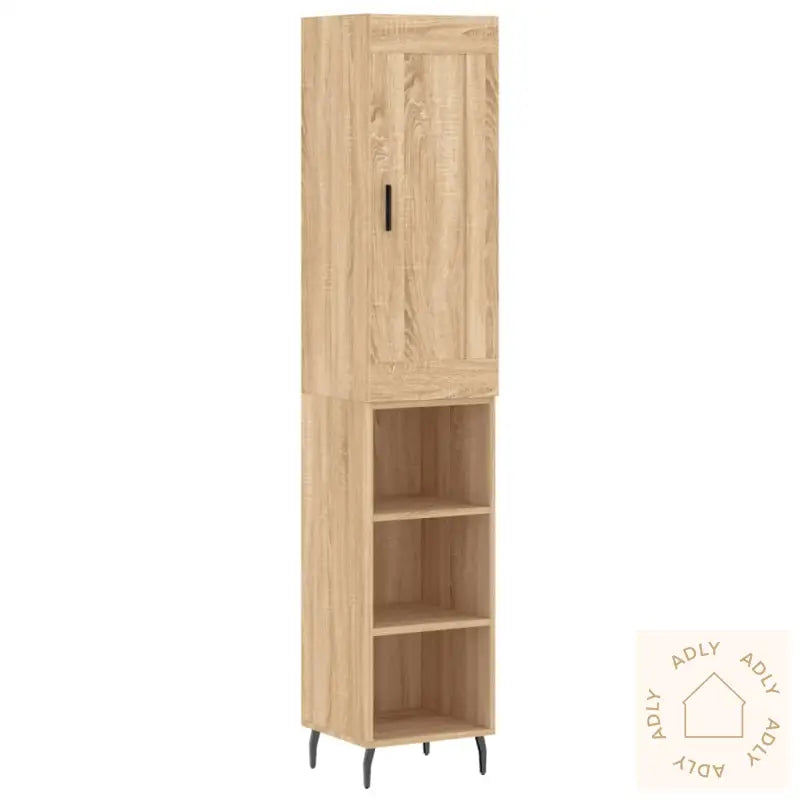 Highboard Sonoma Eik 34,5X34X180 Cm Konstruert Tre