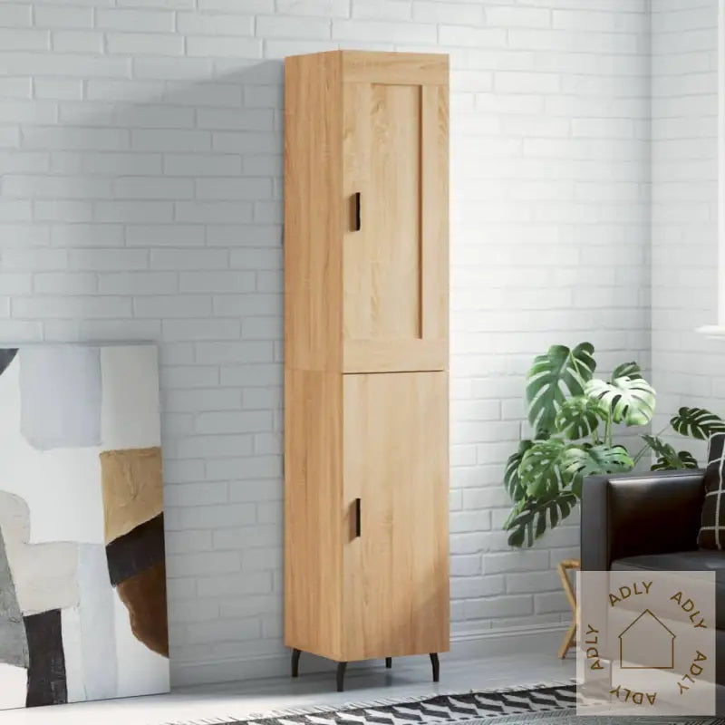 Highboard Sonoma Eik 34,5X34X180 Cm Konstruert Tre