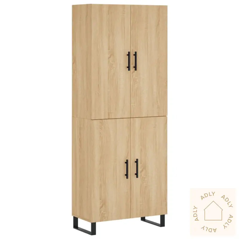 Highboard Sonoma Eik 69,5X34X180 Cm Konstruert Tre
