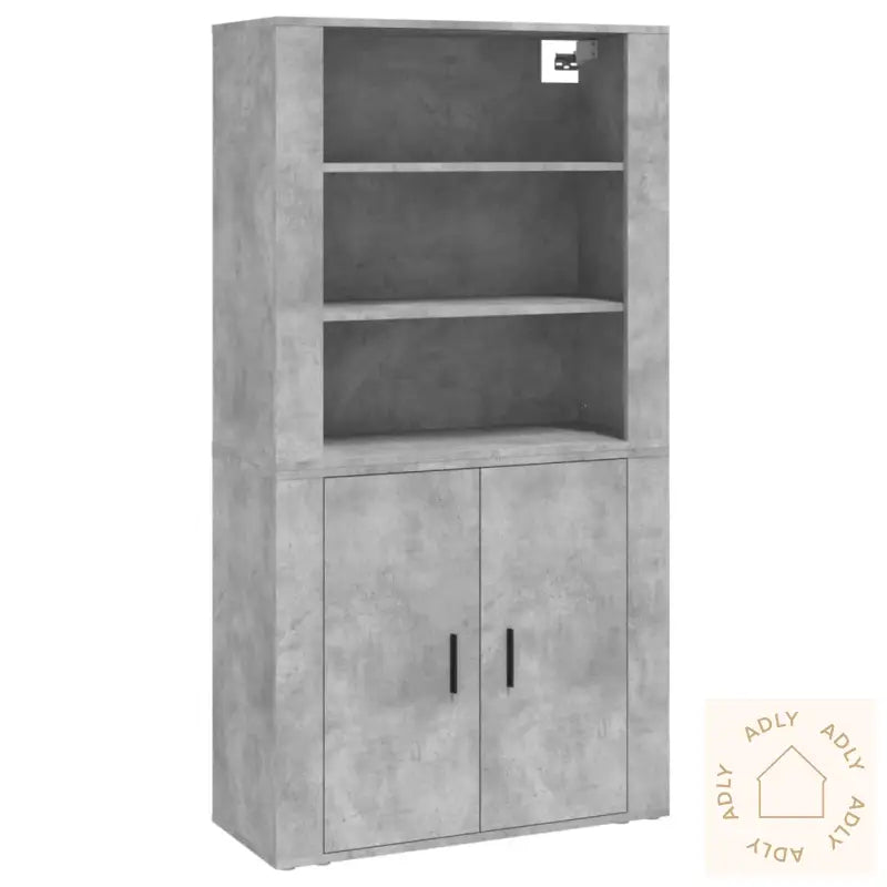 Highboard Betonggrå Konstruert Tre