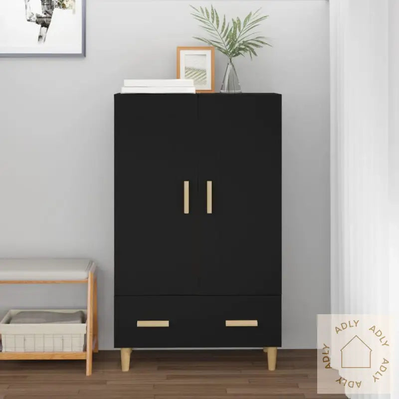 Highboard Svart 70X31X115 Cm Konstruert Tre