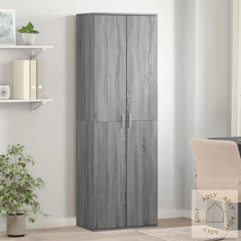 Highboard Grå Sonoma 60X35X180 Cm Konstruert Tre