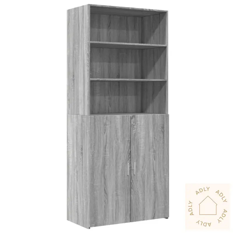 Highboard Grå Sonoma 80X42,5X185 Cm Konstruert Tre