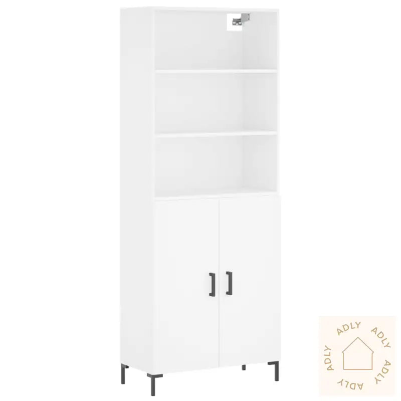 Highboard Hvit 69,5X34X180 Cm Konstruert Tre