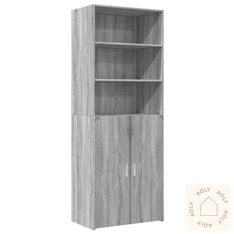 Highboard Grå Sonoma 70X42,5X185 Cm Konstruert Tre