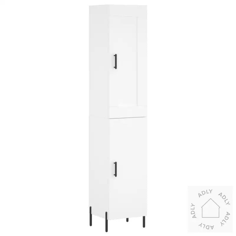 Highboard Hvit 34,5X34X180 Cm Konstruert Tre