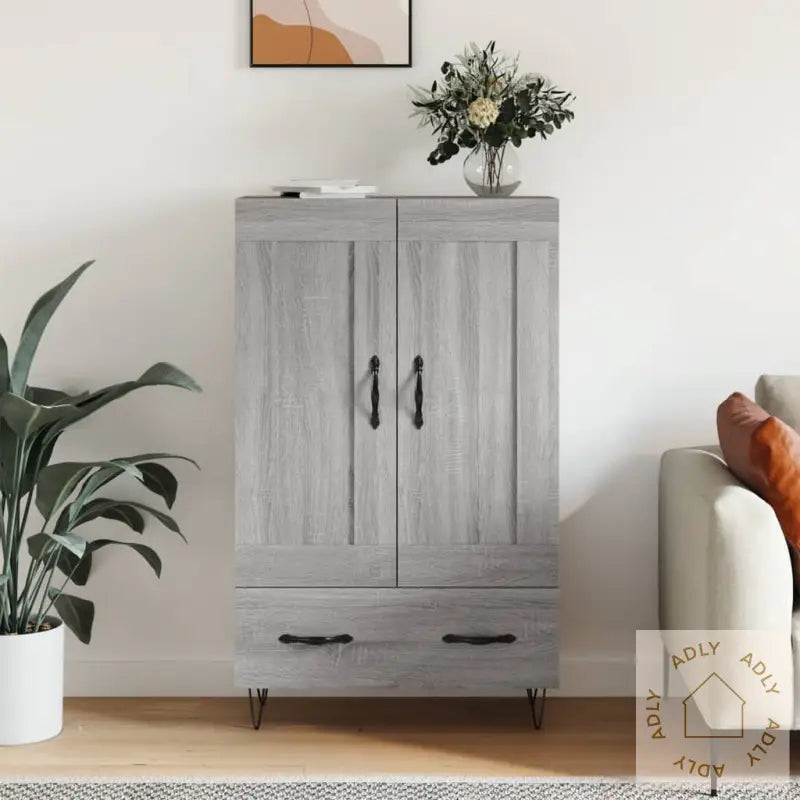 Highboard Grå Sonoma 69,5X31X115 Cm Konstruert Tre