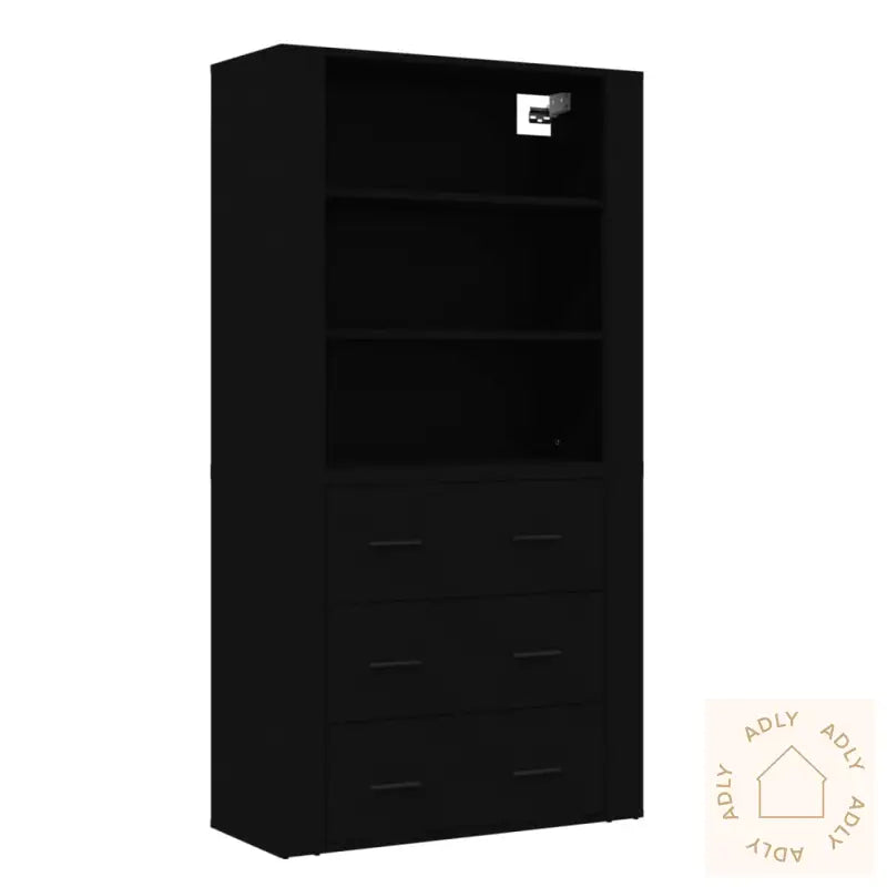 Highboard Svart Konstruert Tre