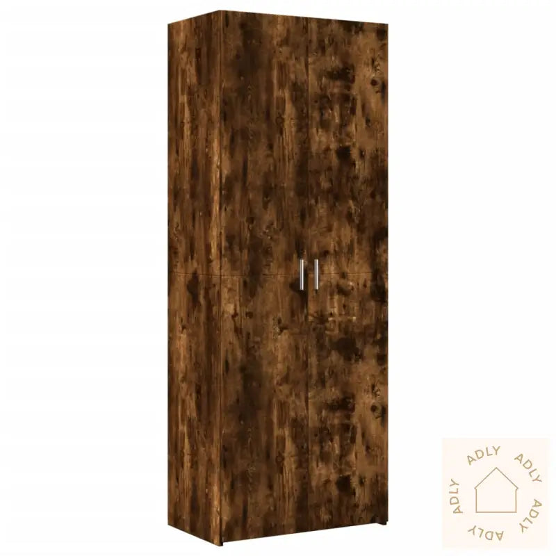 Highboard Røkt Eik 70X42,5X185 Cm Konstruert Tre
