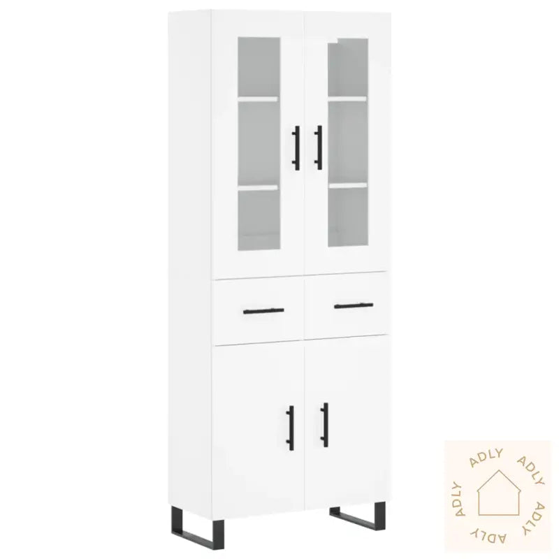 Highboard Hvit 69,5X34X180 Cm Konstruert Tre
