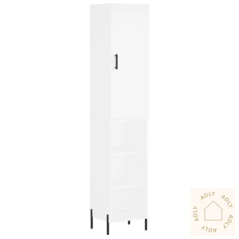 Highboard Hvit 34,5X34X180 Cm Konstruert Tre