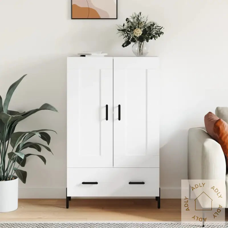 Highboard Hvit 69,5X31X115 Cm Konstruert Tre
