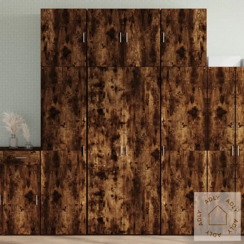 Highboard Røkt Eik 80X42,5X249 Cm Konstruert Tre