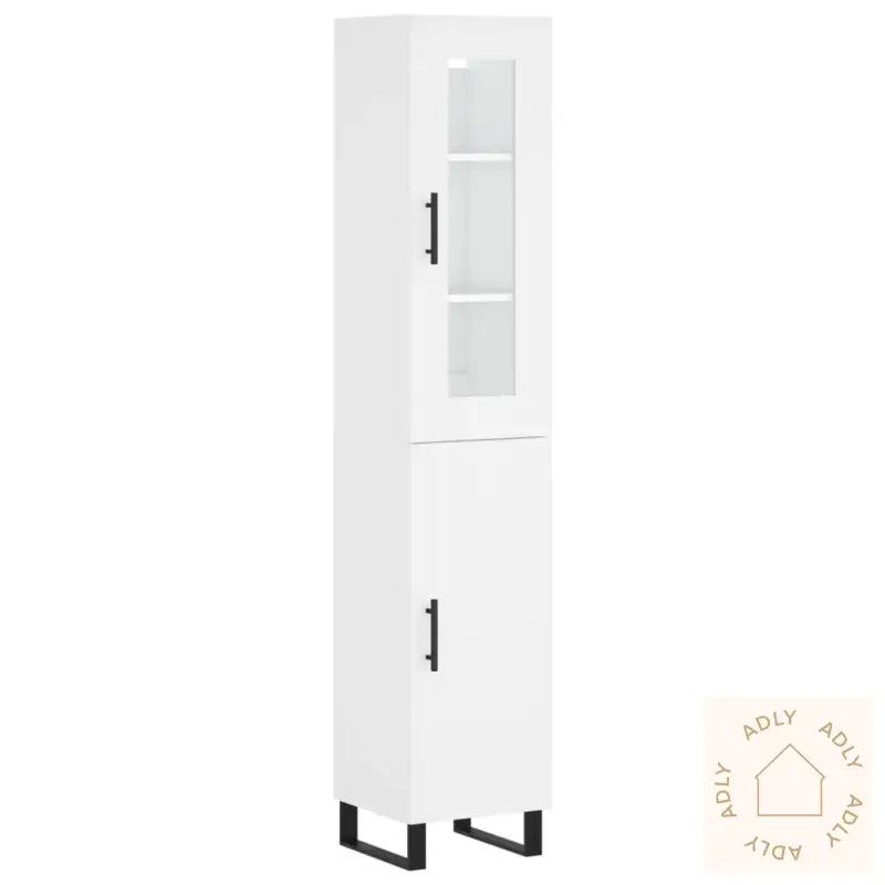 Highboard Hvit 34,5X34X180 Cm Konstruert Tre