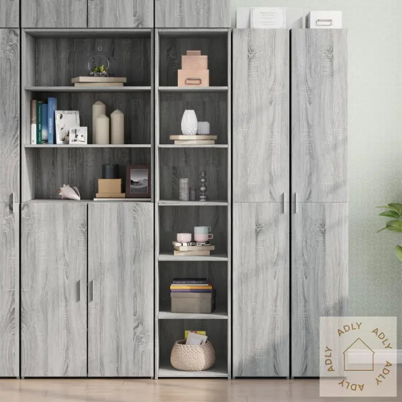 Highboard Betonggrå 40X41X185 Cm Konstruert Tre