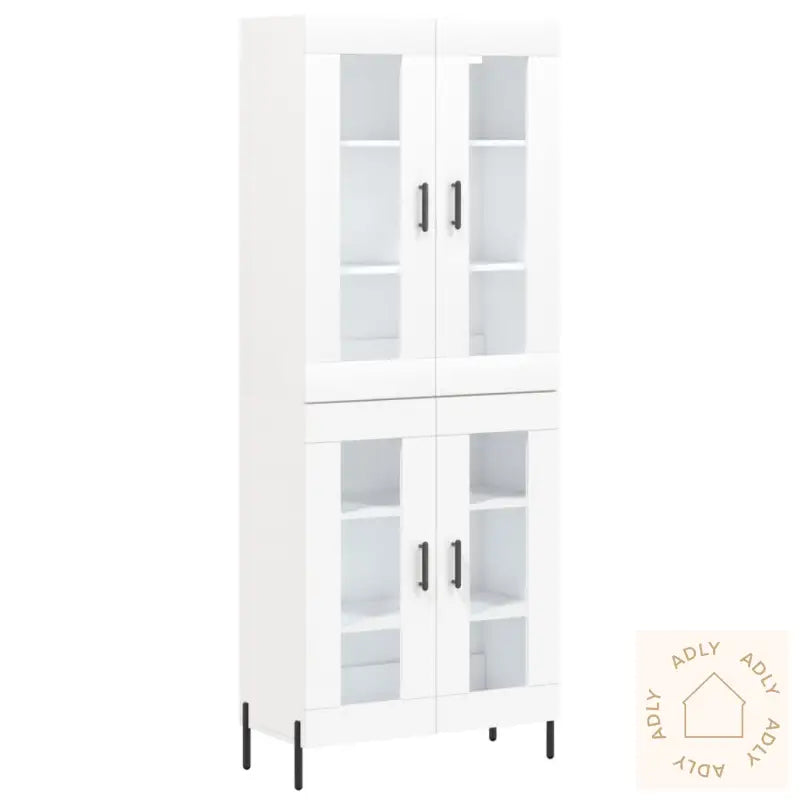 Highboard Hvit 69,5X34X180 Cm Konstruert Tre
