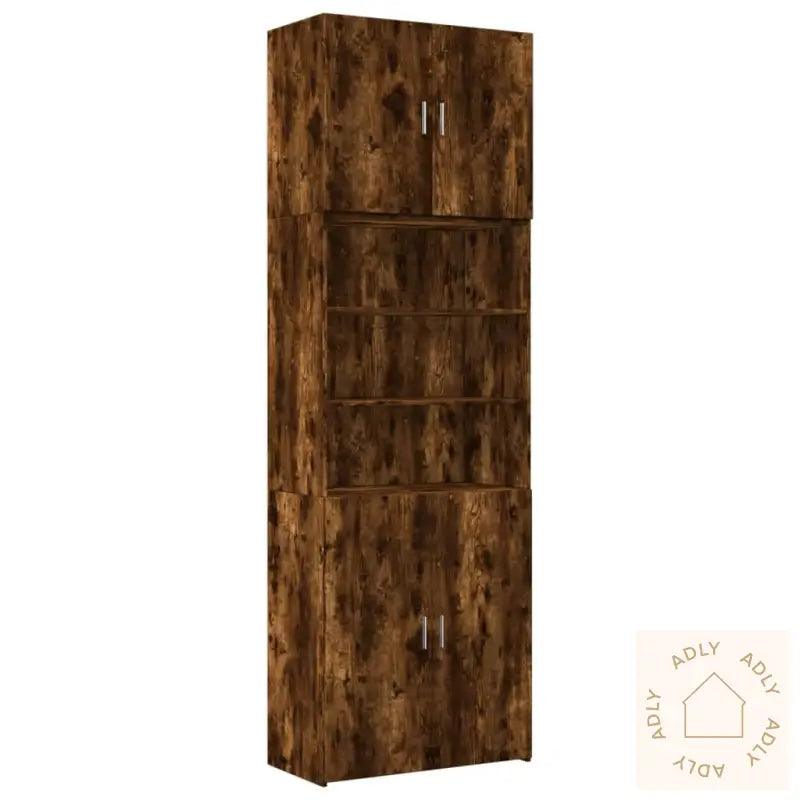Highboard Røkt Eik 80X42,5X249 Cm Konstruert Tre