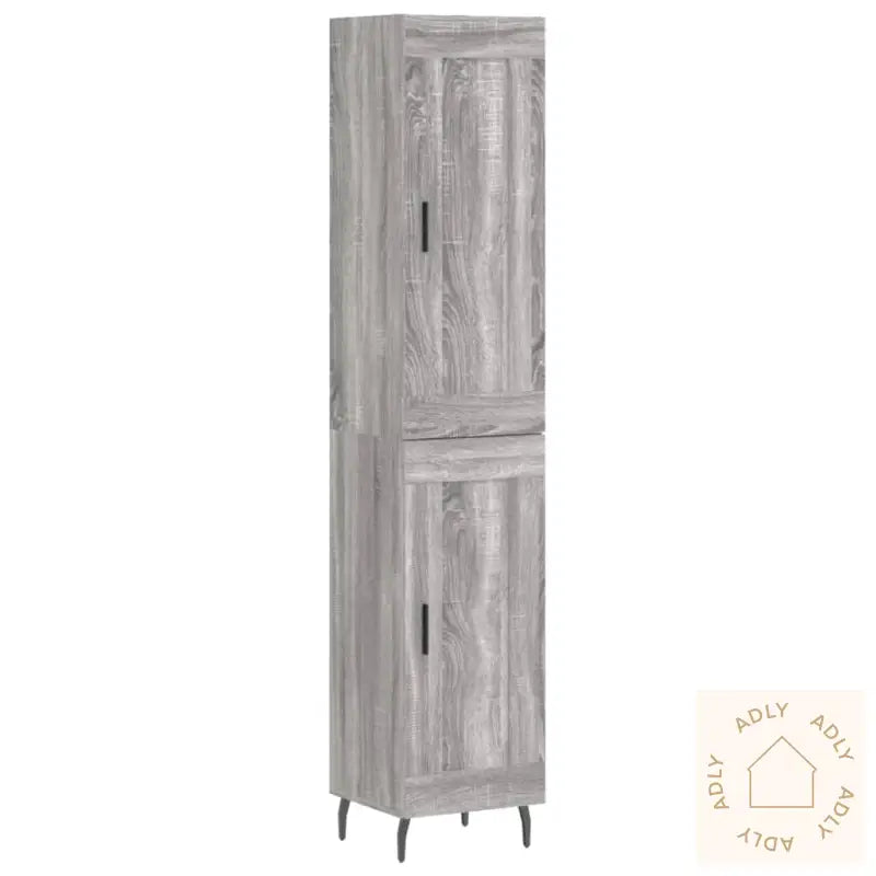 Highboard Grå Sonoma 34,5X34X180 Cm Konstruert Tre