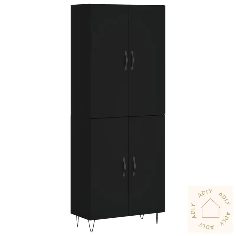 Highboard Svart 69,5X34X180 Cm Konstruert Tre